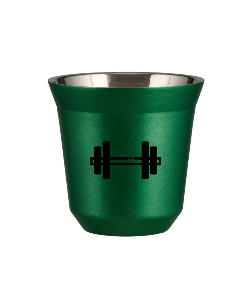 Kubek 80 ml ZIELONY METALIC "Sztanga"