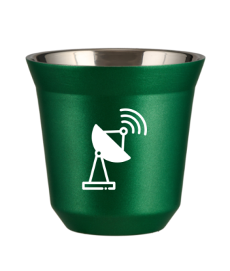 Kubek 80 ml ZIELONY METALIC "Antena (biały)" Kubek 80 ml ZIELONY METALIC "Antena (biały)"