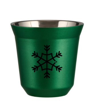 Kubek 80 ml ZIELONY METALIC "Śnieżynka (czarny)" Kubek 80 ml ZIELONY METALIC "Śnieżynka (czarny)"