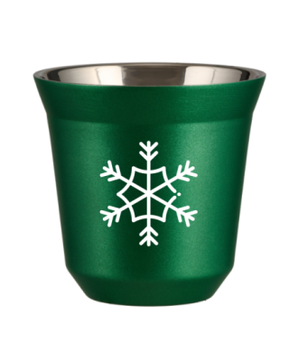 Kubek 80 ml ZIELONY METALIC "Śnieżynka (biały)" Kubek 80 ml ZIELONY METALIC "Śnieżynka (biały)"