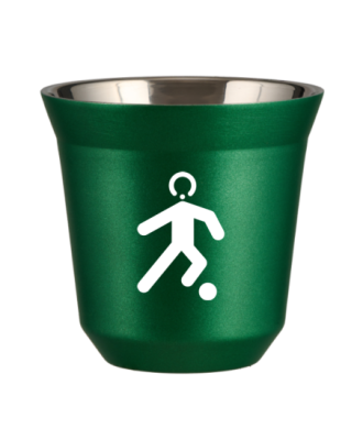 Kubek 80 ml ZIELONY METALIC "Piłka nożna (biały)" Kubek 80 ml ZIELONY METALIC "Piłka nożna (biały)"