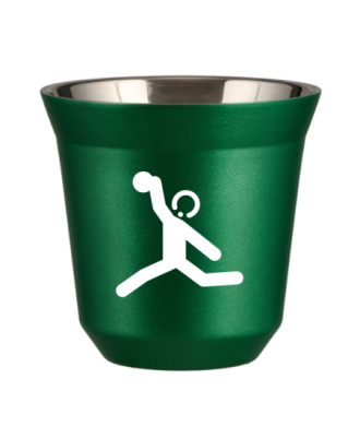 Kubek 80 ml ZIELONY METALIC "Rzut dyskiem (biały)" Kubek 80 ml ZIELONY METALIC "Rzut dyskiem (biały)"