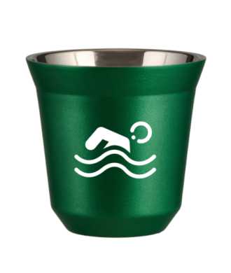 Kubek 80 ml ZIELONY METALIC "Pływanie (biały)" Kubek 80 ml ZIELONY METALIC "Pływanie (biały)"