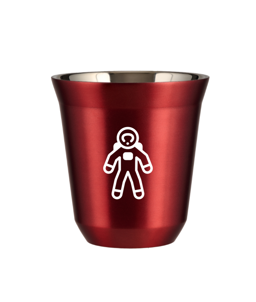 Kubek 80 ml CZERWONY METALIC "Astronauta (biały)"