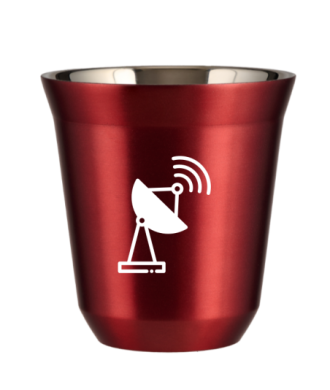 Kubek 80 ml CZERWONY METALIC "Antena (biały)" Kubek 80 ml CZERWONY METALIC "Antena (biały)"