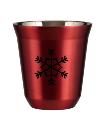Kubek 80 ml CZERWONY METALIC "Śnieżynka (czarny)" Kubek 80 ml CZERWONY METALIC "Śnieżynka (czarny)"