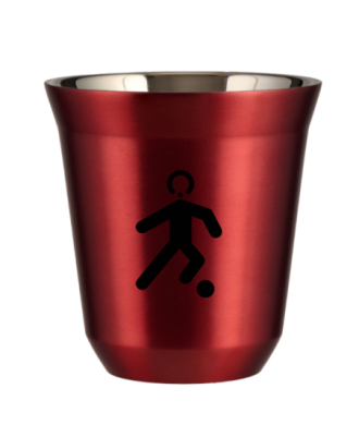 Kubek 80 ml CZERWONY METALIC "Piłka nożna (czarny)" Kubek 80 ml CZERWONY METALIC "Piłka nożna (czarny)"