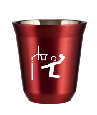 Kubek 80 ml CZERWONY METALIC "Koszykówka (biały)" Kubek 80 ml CZERWONY METALIC "Koszykówka (biały)"