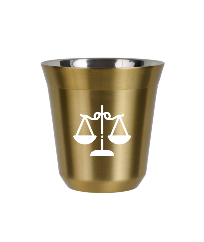 Cup 80 ml GOLD "Libra (white)"