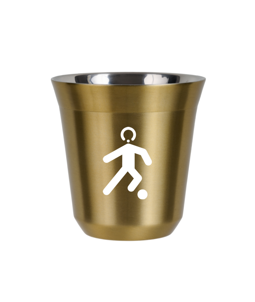 Cup 80 ml GOLD "Football (white)"