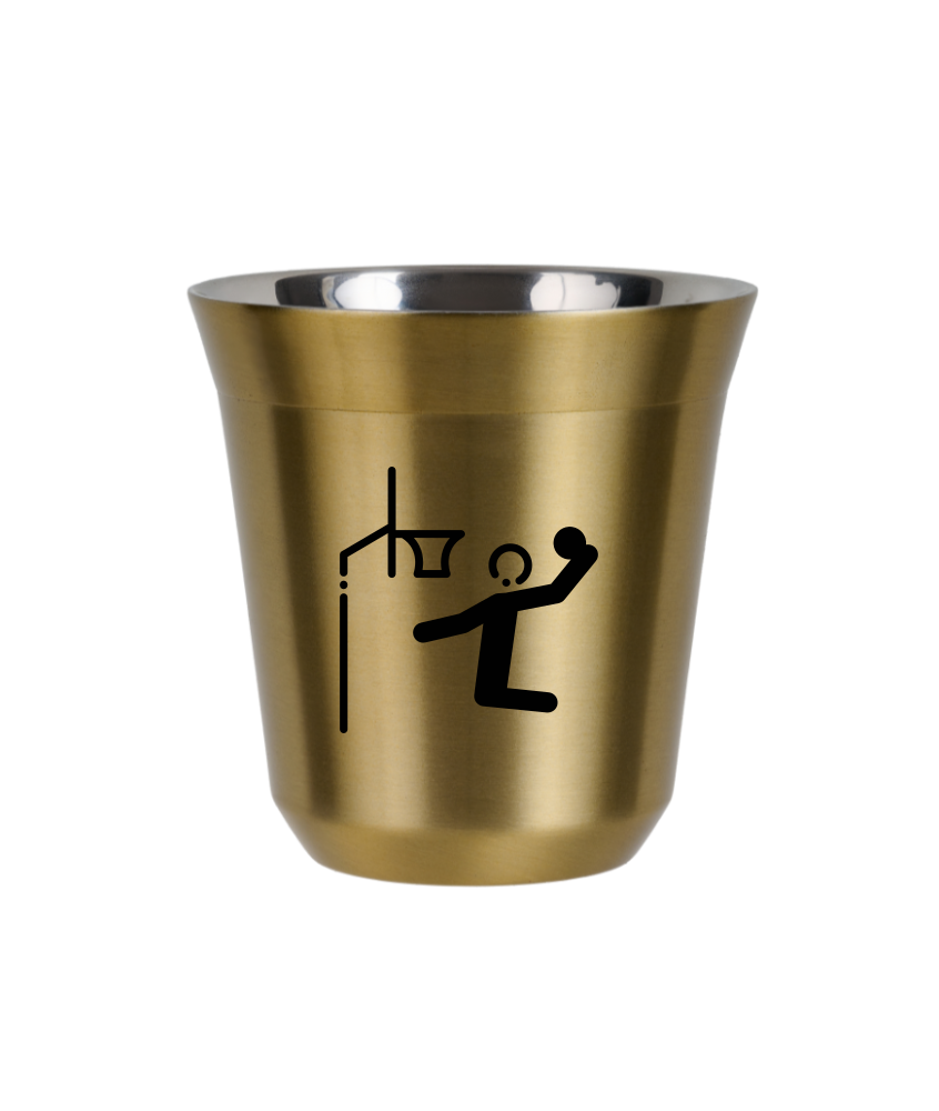 Kubek 80 ml ZŁOTY "Koszykówka (czarny)"