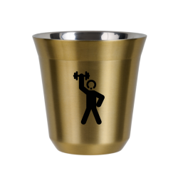 Cup 80 ml GOLD "Strongman 2 (black)"