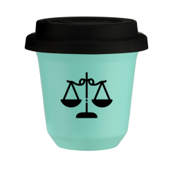 Cup 80 ml TURQUOISE "Libra", with black lid