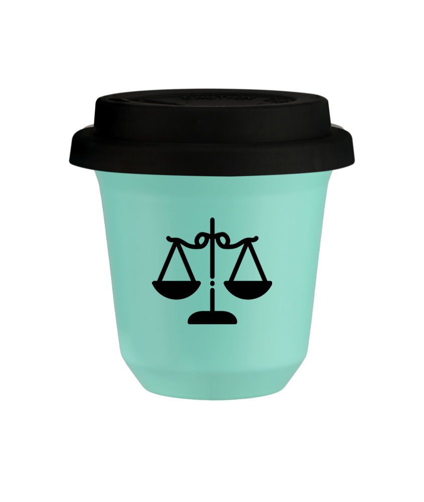 Cup 80 ml TURQUOISE "Libra", with black lid