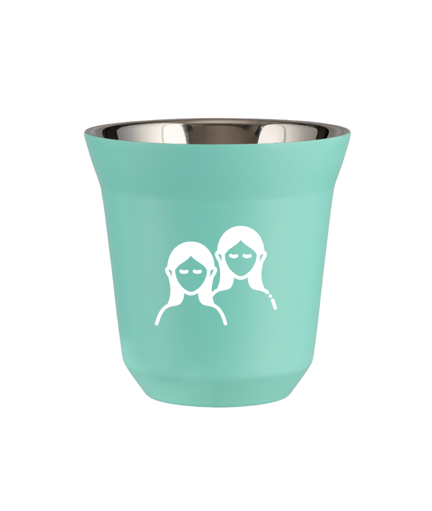 Cup 80 ml TURQUOISE "Gemini (white)"