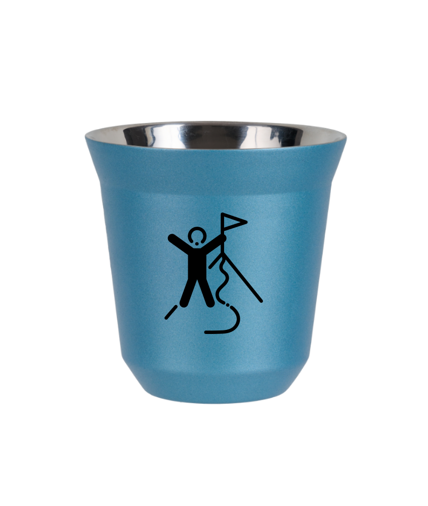 Kubek 80 ml BŁĘKITNY METALIC "Wspinaczka 1 (czarny)"