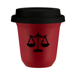 Cup 80 ml RED "Libra", with black lid