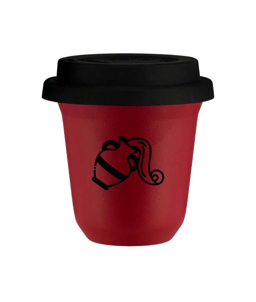 Cup 80 ml RED "Aquarius (black)", with black lid