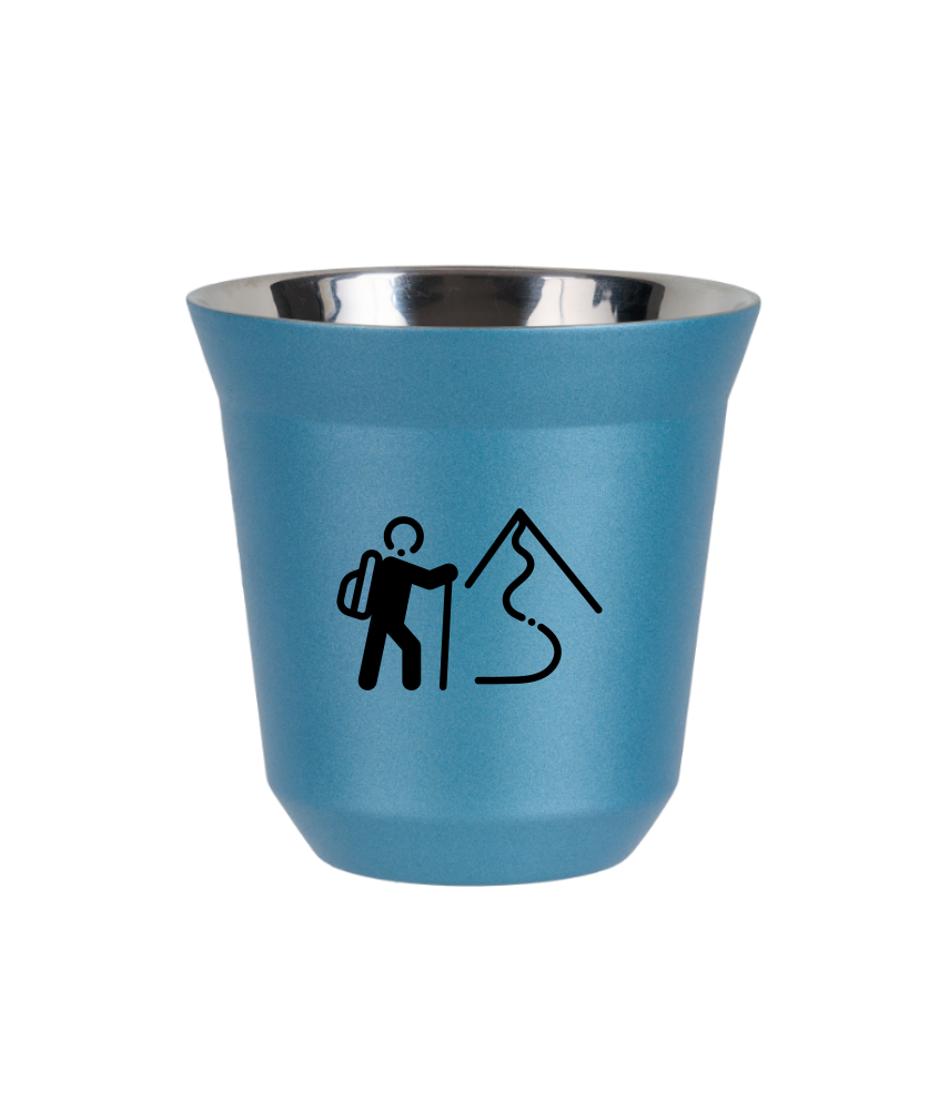 Kubek 80 ml BŁĘKITNY METALIC "Wspinaczka 2 (czarny)"