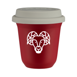 Cup 80 ml RED "Aries (white)", with white lid