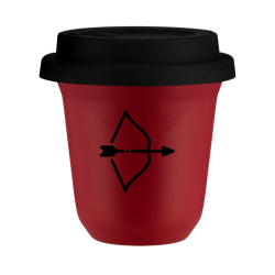 Cup 80 ml RED "Sagittarius (black)", with black lid