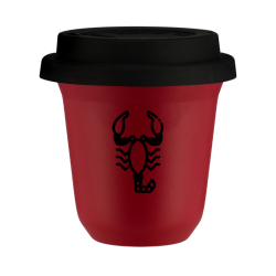 Cup 80 ml RED "Scorpio (black)", with black lid