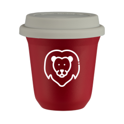 Cup 80 ml RED "Leo (white)", with white lid