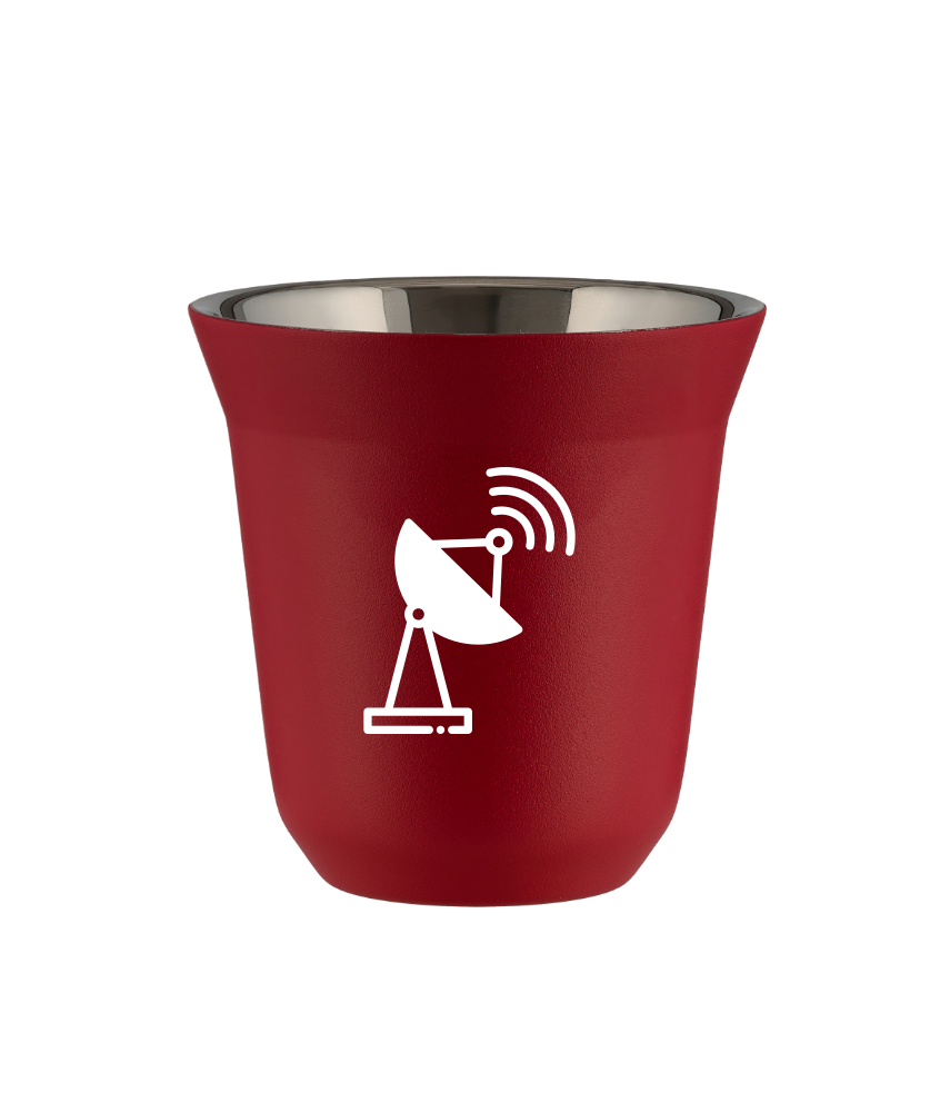 Cup 80 ml RED "Antenna (white)"