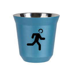 Cup 80 ml METALLIC LIGHT BLUE "Runner (black)"