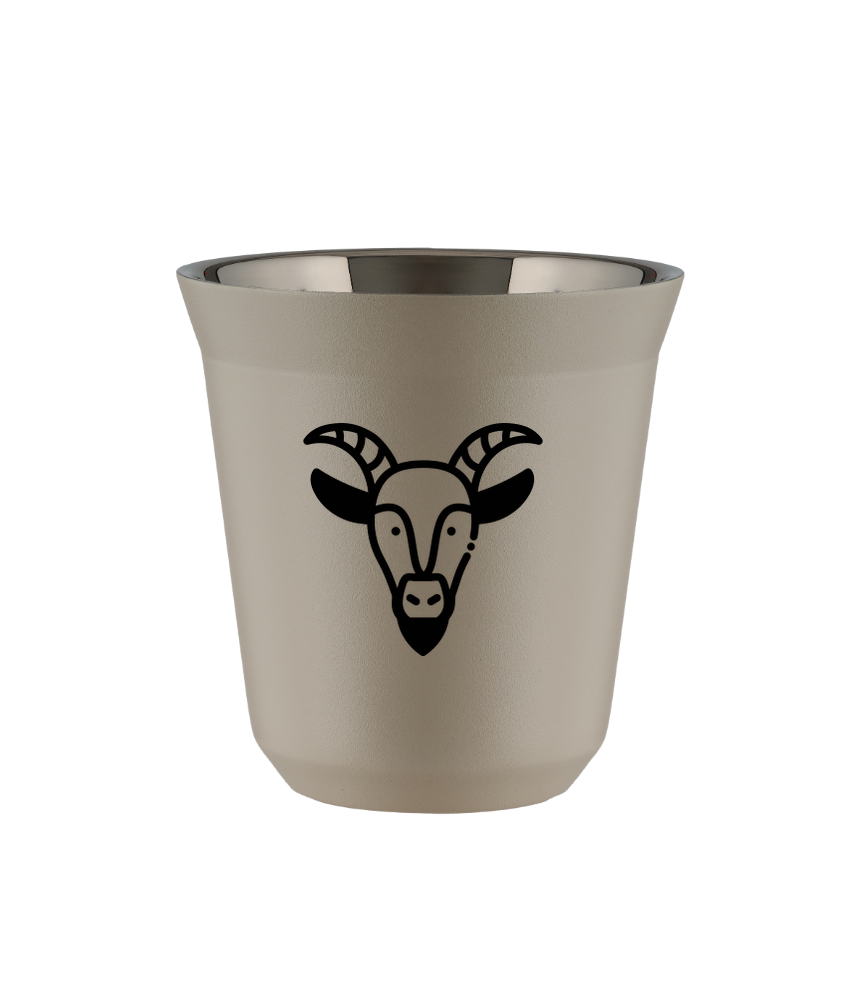 Cup 80 ml BEIGE "Capricorn (black)"