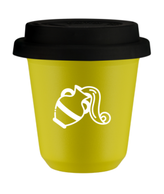 Kubek canary yellow 80 ml, WODNIK (bialy) z pokrywka czarna kubek termiczny na kawe | 70,00 zł