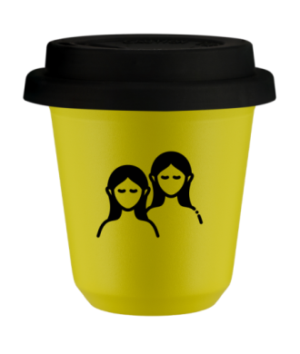 Kubek canary yellow 80 ml, BLIZNIETA z pokrywka czarna kubek termiczny na kawe | 70,00 zł