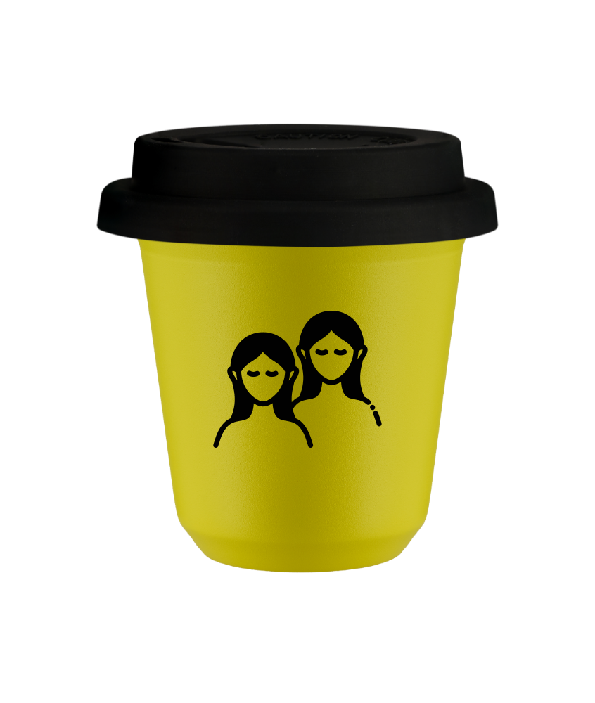 Kubek canary yellow 80 ml, BLIZNIETA (czarny) z pokrywka czarna kubek termiczny na kawe | 70,00 zł Kubek canary yellow 80 ml, BLIZNIETA (czarny) z pokrywka czarna kubek termiczny na kawe | 70,00 zł