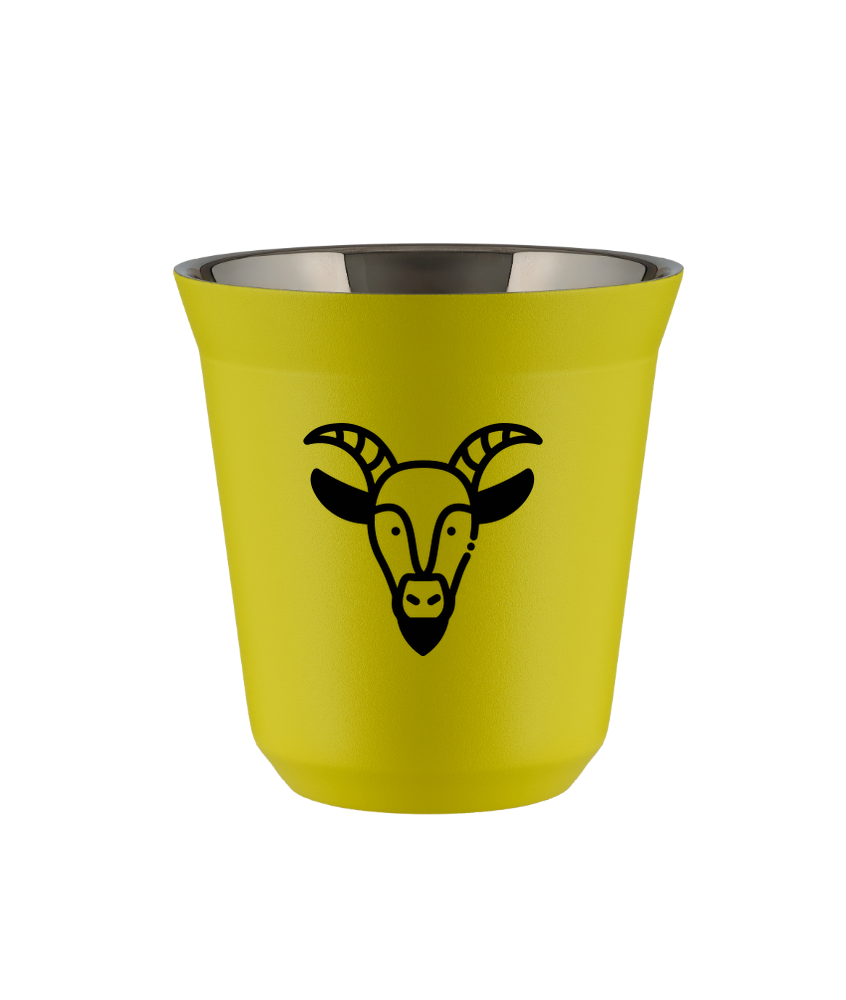 Kubek canary yellow 80 ml, KOZIOROZEC (czarny) kubek termiczny na kawe | 65,00 zł Kubek canary yellow 80 ml, KOZIOROZEC (czarny) kubek termiczny na kawe | 65,00 zł
