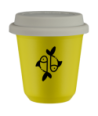 Kubek canary yellow 80 ml, RYBY (czarny) z pokrywka biala kubek termiczny na kawe | 70,00 zł