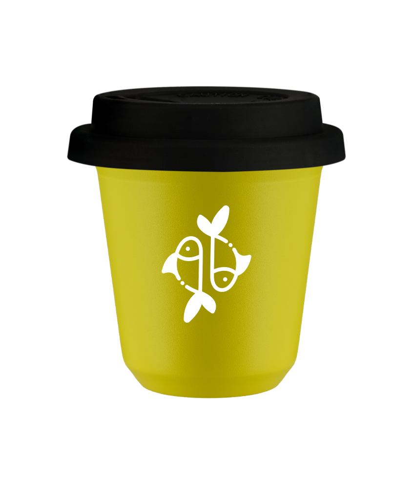 Kubek canary yellow 80 ml, RYBY (bialy) z pokrywka czarna kubek termiczny na kawe | 70,00 zł Kubek canary yellow 80 ml, RYBY (bialy) z pokrywka czarna kubek termiczny na kawe | 70,00 zł