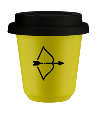 Kubek canary yellow 80 ml, STRZELEC (czarny) z pokrywka czarna kubek termiczny na kawe | 70,00 zł