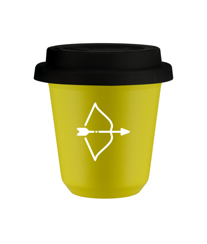 Kubek canary yellow 80 ml, STRZELEC (bialy) z pokrywka czarna kubek termiczny na kawe | 70,00 zł Kubek canary yellow 80 ml, STRZELEC (bialy) z pokrywka czarna kubek termiczny na kawe | 70,00 zł