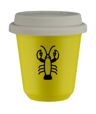 Kubek canary yellow 80 ml, RAK (czarny) z pokrywka biala kubek termiczny na kawe | 70,00 zł
