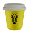 Kubek canary yellow 80 ml, RAK (czarny) z pokrywka biala kubek termiczny na kawe | 70,00 zł