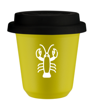 Kubek canary yellow 80 ml, RAK (bialy) z pokrywka czarna kubek termiczny na kawe | 70,00 zł