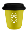 Kubek canary yellow 80 ml, RAK (bialy) z pokrywka czarna kubek termiczny na kawe | 70,00 zł