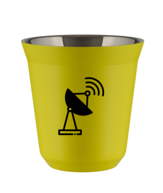 Kubek 80 ml ŻÓŁTY "Antena (czarny)" Kubek 80 ml ŻÓŁTY "Antena (czarny)"