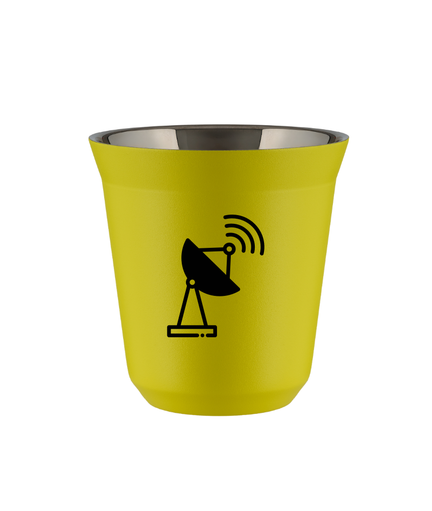Kubek 80 ml ŻÓŁTY "Antena (czarny)"
