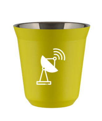 Kubek 80 ml ŻÓŁTY "Antena (biały)" Kubek 80 ml ŻÓŁTY "Antena (biały)"