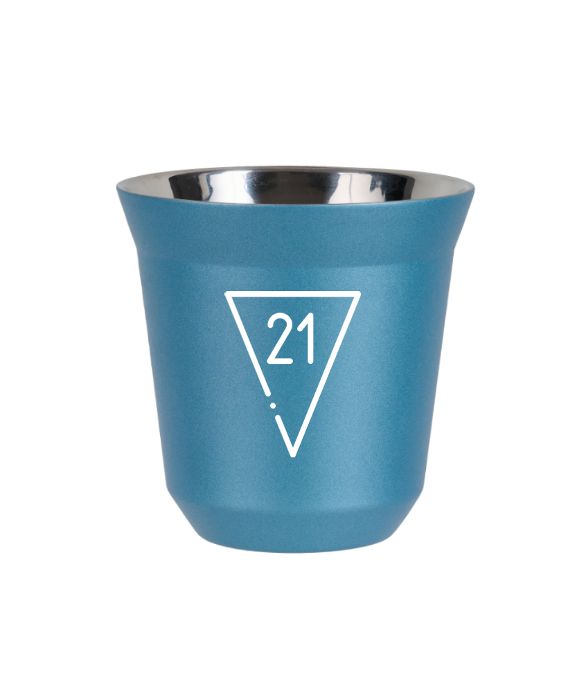 Cup 80 ml METALLIC LIGHT BLUE "21 (white)"