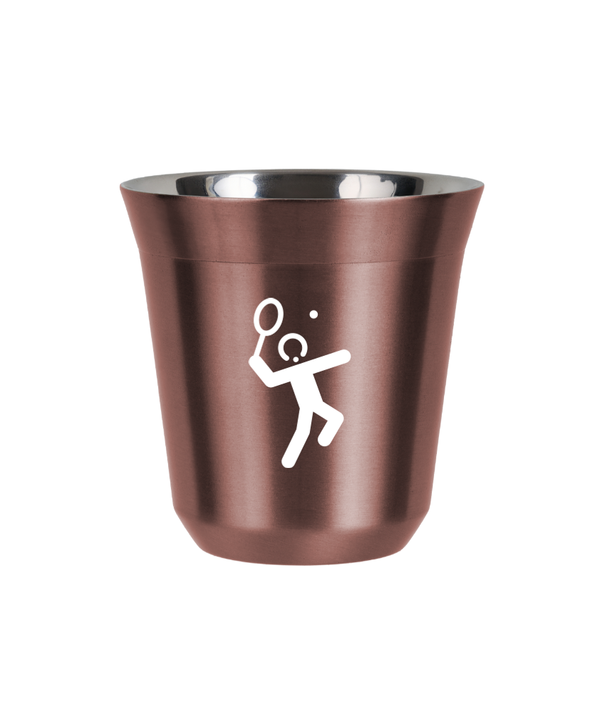 Kubek 80 ml RÓŻOWE ZŁOTO "Tenis 2 (biały)"
