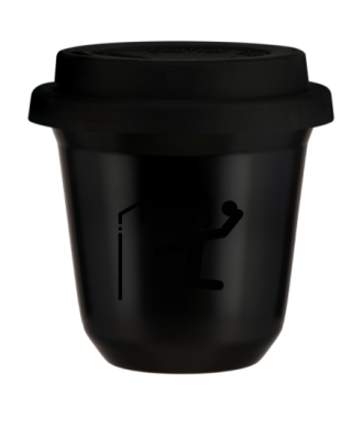 Kubek 150 ml CZARNY "Koszykówka", z czarną pokrywką Kubek 150 ml CZARNY "Koszykówka", z czarną pokrywką