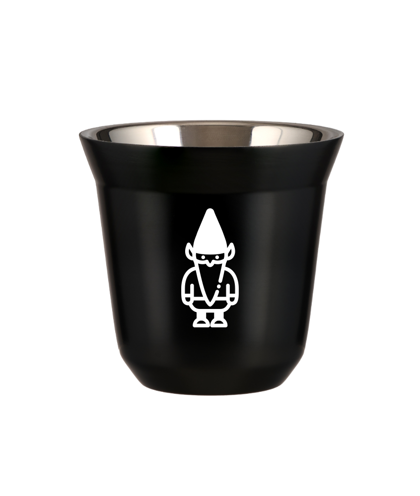 Kubek 150 ml CZARNY "Krasnal 2 (biały)"