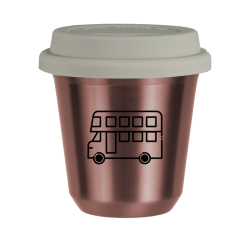 Cup 80 ml ROSE GOLD "Bus", with white lid